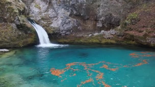 Wandern Rund Theth Zum Blauen Auge Zum Grunas Wasserfall Und — Stockvideo