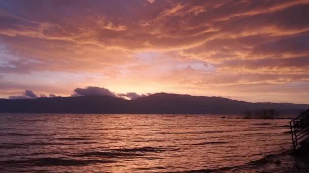 Lac Ohrid Lever Soleil Albanie — Video
