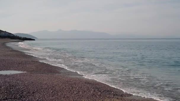 Пляж Лукова Албанской Ривьере — стоковое видео