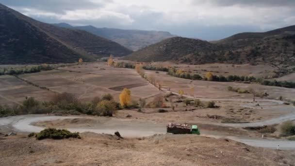 Гірський Перевал Південній Частині Албанії Восени — стокове відео