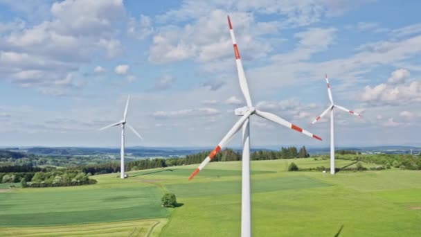 Drone Vlucht Een Windenergie Centrale Duitsland — Stockvideo