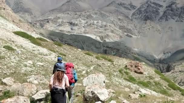 Escursioni Nelle Bellissime Alay Mountains Nella Regione Osh Kirghizistan Asia — Video Stock
