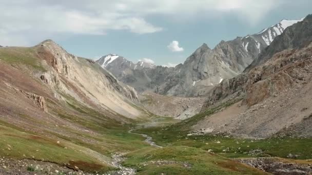 Bella Natura Valle Kirghizistan Montagne Paesaggi Infiniti Asia Centrale Che — Video Stock