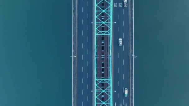 Verkeersomstandigheden Brug Vroege Ochtend — Stockvideo