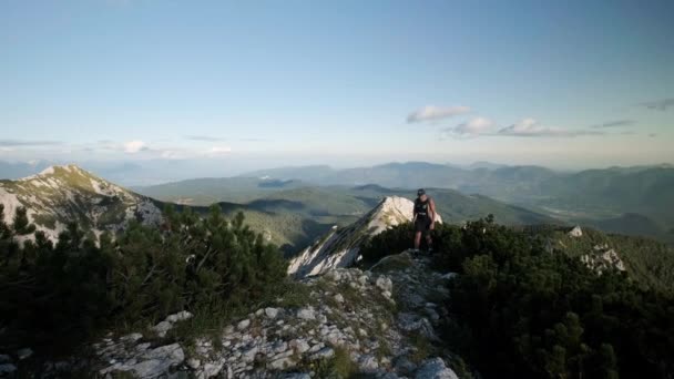 Senderismo Por Los Alpes Julianos Parque Nacional Triglav Eslovenia Senderismo — Vídeos de Stock