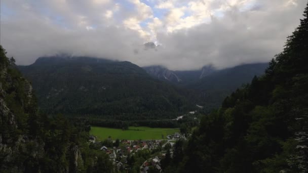 Zeitraffer Des Schönen Dorfes Gozd Martuljek Nördlichen Teil Sloweniens Der — Stockvideo