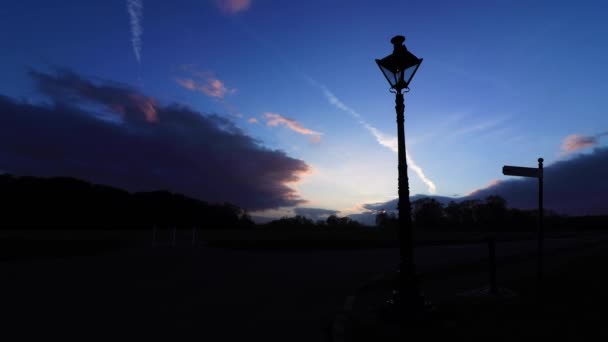 Zeitraffer Des Sonnenuntergangs Über Lampe Park Dublin — Stockvideo
