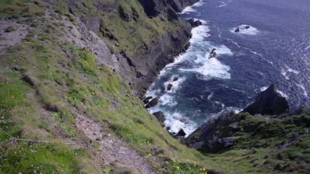 Tilt Shot Kerry Cliffs Ring Kerry Irlanda — Vídeo de stock