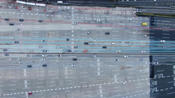 Vista Una Carretera Concurrida Desde Cielo — Vídeo de stock