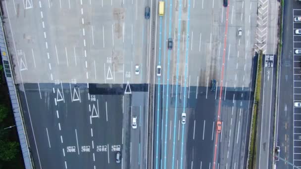 Vista Autostrada Trafficata Dal Cielo — Video Stock