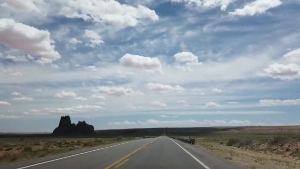 Kör Ner Avlägsen Arizona Motorväg Sommardag — Stockvideo
