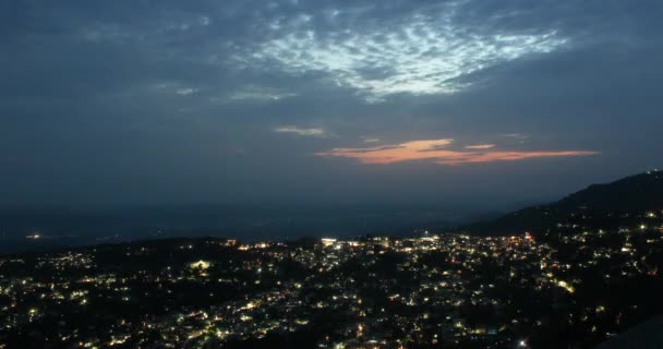 Timelapse City Lights Evening — Stock Video