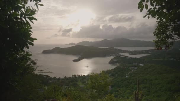Shirley Höhen Sonnenuntergang Antigua Karibik — Stockvideo