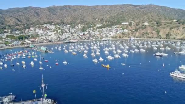 Volando Sobre Yates Barcos Azul Océano Playas Tropicales Vista Aérea — Vídeo de stock