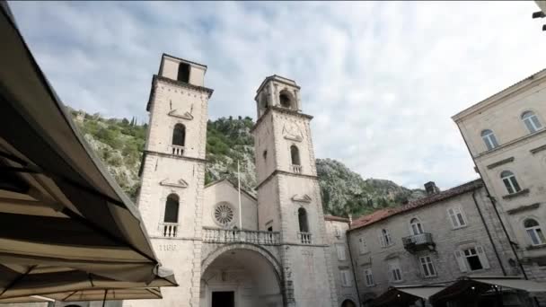 Una Iglesia Casco Antiguo Kotor — Vídeos de Stock