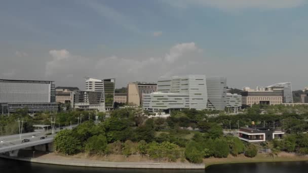 Putrajaya Malásia Imagens Drones Acima Rio Putrajaya Aproximadamente 250 Pés — Vídeo de Stock