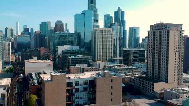 Вид Воздуха Чикаго — стоковое видео