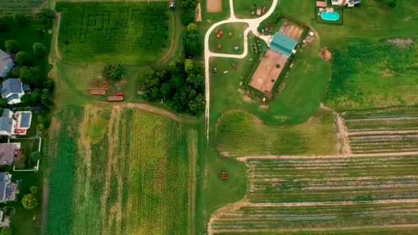 Birdeye Άποψη Ενός Οικογενειακού Αγροκτήματος Στο Illinois — Αρχείο Βίντεο