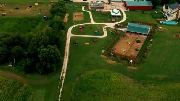 Vista Birdeye Una Granja Familiar Illinois — Vídeo de stock