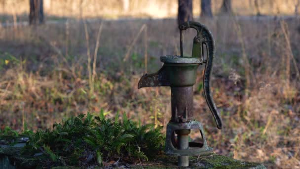 Une Pompe Main Ancienne Pour Eau Abandonnée Dans Une Ferme — Video