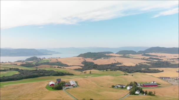 Flying Wast Farmlands Birdseye View — Stock Video