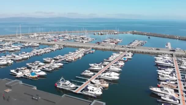 Barcos Puerto Deportivo Fiordo Fondo — Vídeos de Stock