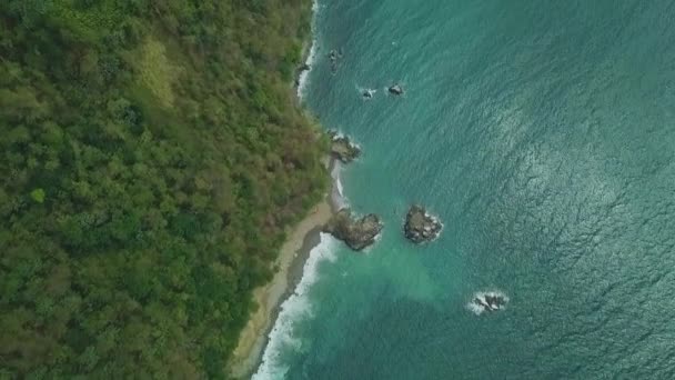 Drone Skott Havet Strandlinje Strax Över Mount Dillon Utkik Tobago — Stockvideo