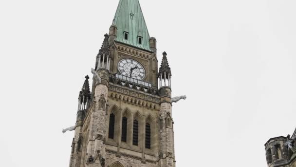 Torre Paz Parlamento Hill Ottawa Canadá — Vídeo de Stock