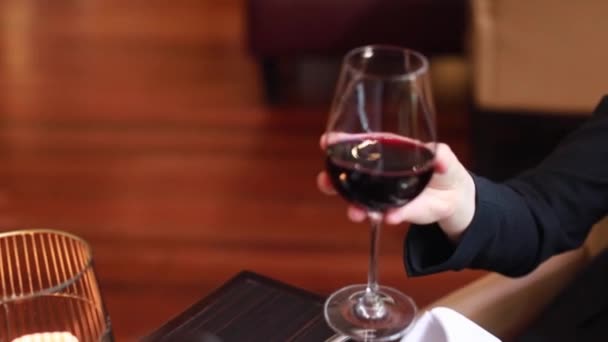 Zdrowie Jak Cieszymy Się Wspaniały Kieliszek Australijskiego Czerwonego Wina — Wideo stockowe