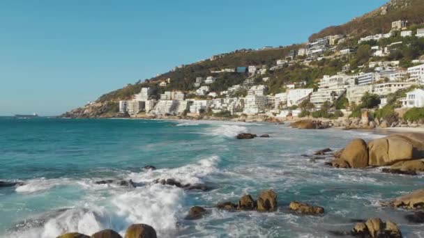 Κύματα Του Clifton Beach Κέιπ Τάουν — Αρχείο Βίντεο