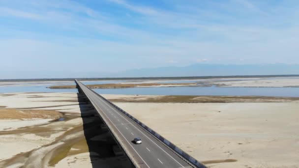 Drone Shot Van Dhola Sadiya Bridge — Stockvideo