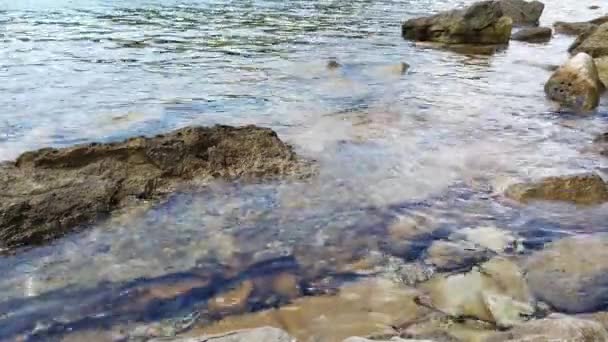 Vagues Sur Une Plage Rocheuse Près Soline Sur Île Mljet — Video