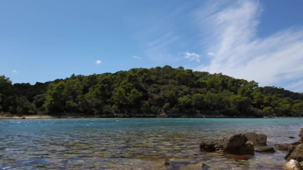 Hırvatistan Adriyatik Denizi Ndeki Mljet Adası Ndaki Soline Yakınlarında Kayalık — Stok video