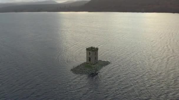 Eilean Nam Faoilaig Crannog Sul Loch Rannoch Nel Perthshire Scozia — Video Stock