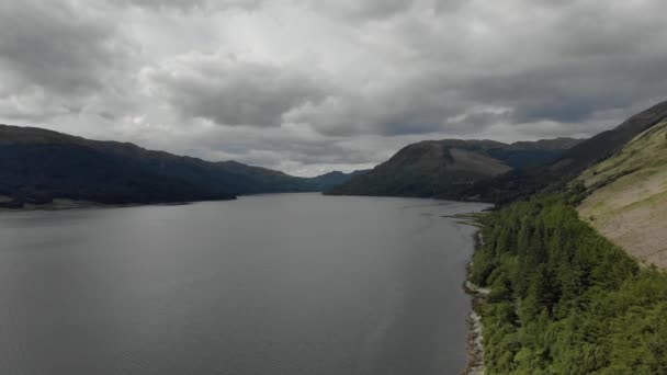 Loch Striven Skottland Höga Drönarskott Berg Och Kullar Loch Striven — Stockvideo
