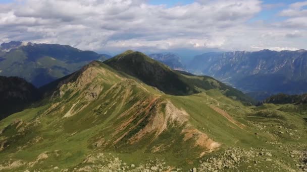 Beautiful Green Mountain Ridge Lagorai Mountain Ridge Italy Varm Summers — Stock Video