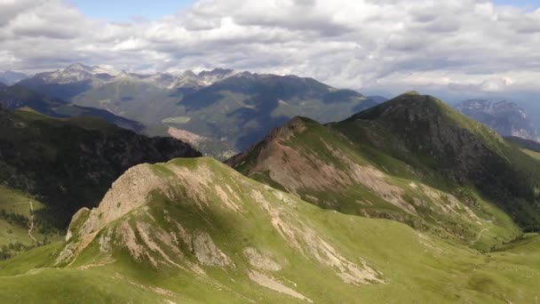 Hermoso Paisaje Verde Las Montañas Lagorai Norte Italia Hermoso Día — Vídeo de stock