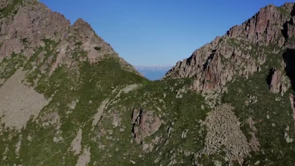 Drone Skott Spektakulära Klippor Och Berg Lagorai Bergskedja Italien — Stockvideo