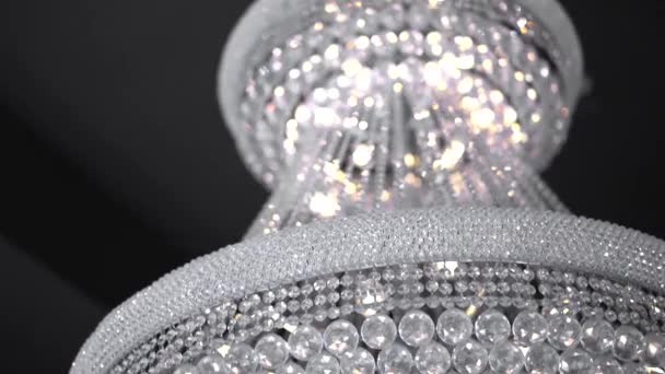 Piękny Kryształowy Żyrandol Sali Balowej — Wideo stockowe