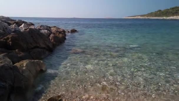 Vue Panoramique Une Plage Vide Borcica Sur Île Vis Croatie — Video