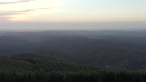 Hermosa Panorámica Sobre Colinas Cubiertas Bosques Monchique Portugal — Vídeo de stock