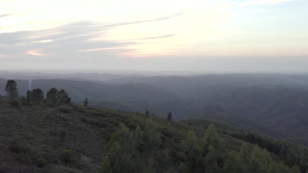 Schöne Berge Von Monchique Bei Sonnenaufgang Portugal — Stockvideo