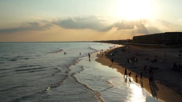 Gorące Letnie Słońce Zachodzi Nad Folly Beach Karolina Południowa — Wideo stockowe