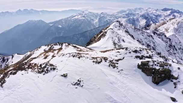 Forcella Maddalena Karla Kaplı Trentino Lagorai Dağ Sırası Hava Rotasyonu — Stok video