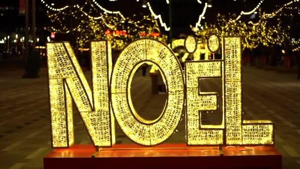 Noel Sign Landsdowne Ottawa Canada Set Christmas — Stock Video