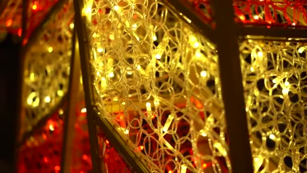 オタワのキャンディー ケーンに作られた美しい織りのLedキリスト マスライト — ストック動画