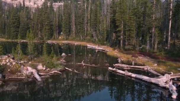 Lake Mountains View Idaho Sawtooth Mountain — Stock Video