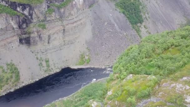 Alta Kanyonu Kuzey Avrupa Nın Derin Kanyonlarından Biridir Nehir Kanyondan — Stok video