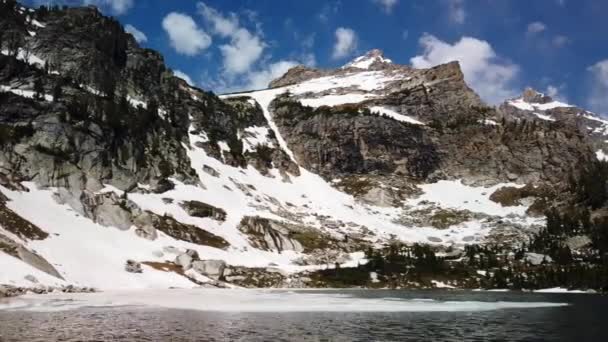 Časová Prodleva Ledového Jezera Amfiteátr Grand Teton Rýsující Pozadí Národním — Stock video