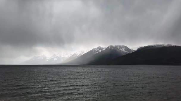 Storm Som Sakta Rullar Över Jackson Lake Grand Teton National — Stockvideo